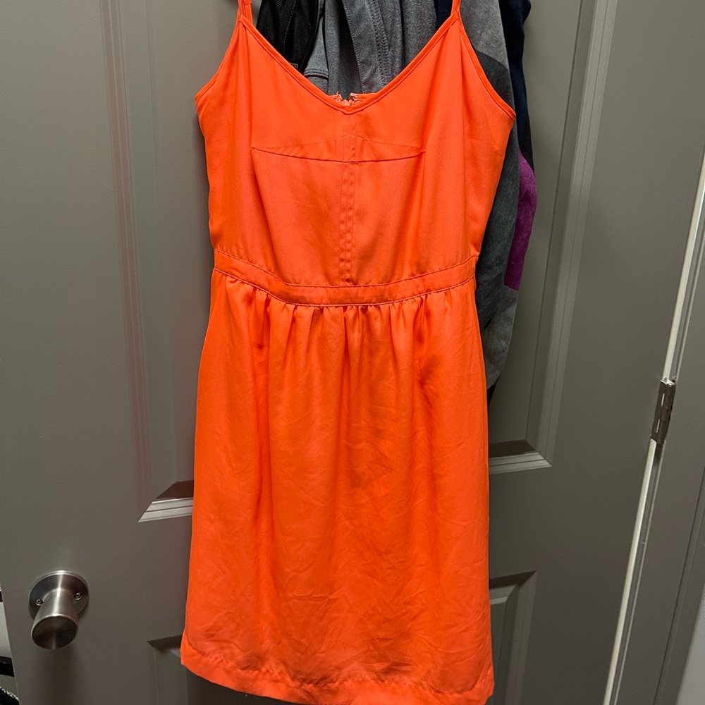 Neon orange jcrew summer dress